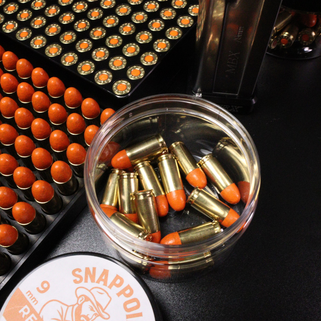 SnapPoint 9mm Snap Caps (Set of 20)– Real-Weight Dry Fire Dummy Rounds w/ SnapPlug Primer