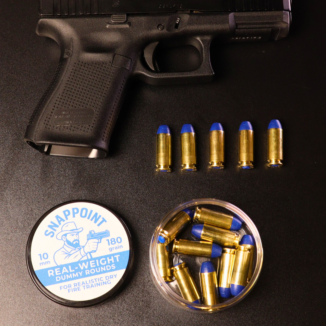 SnapPoint 10mm Snap Caps (Set of 15)– Real-Weight Dry Fire Dummy Rounds w/ SnapPlug Primer