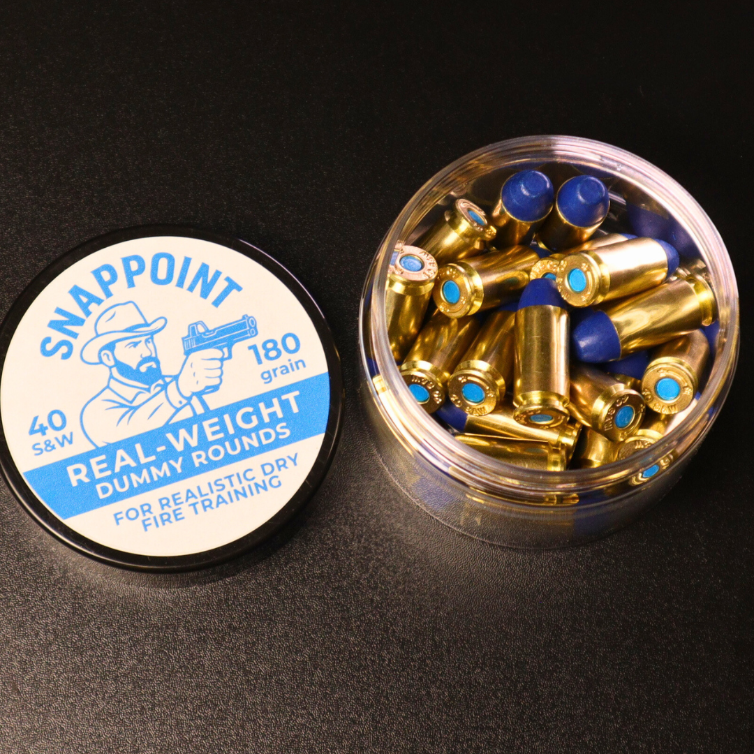 SnapPoint 40 S&W Snap Caps (Set of 20)– Real-Weight Dry Fire Dummy Rounds w/ SnapPlug Primer