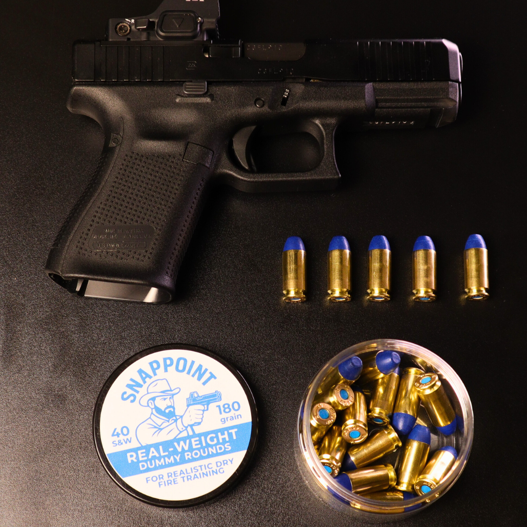 SnapPoint 40 S&W Snap Caps (Set of 20)– Real-Weight Dry Fire Dummy Rounds w/ SnapPlug Primer