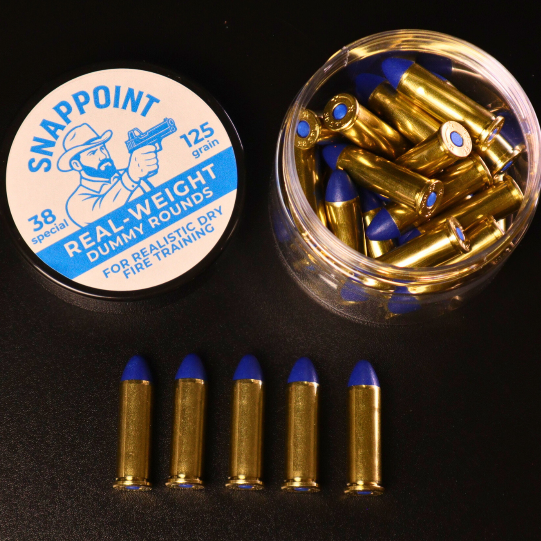 SnapPoint 38 Special Snap Caps (Set of 20)– Real-Weight Dry Fire Dummy Rounds w/ SnapPlug Primer