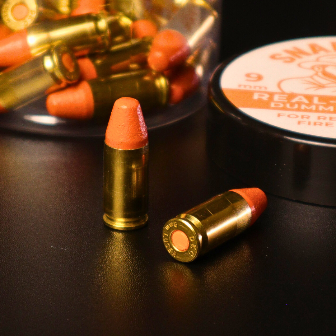SnapPoint 9mm Snap Caps (Set of 20)– Real-Weight Dry Fire Dummy Rounds w/ SnapPlug Primer