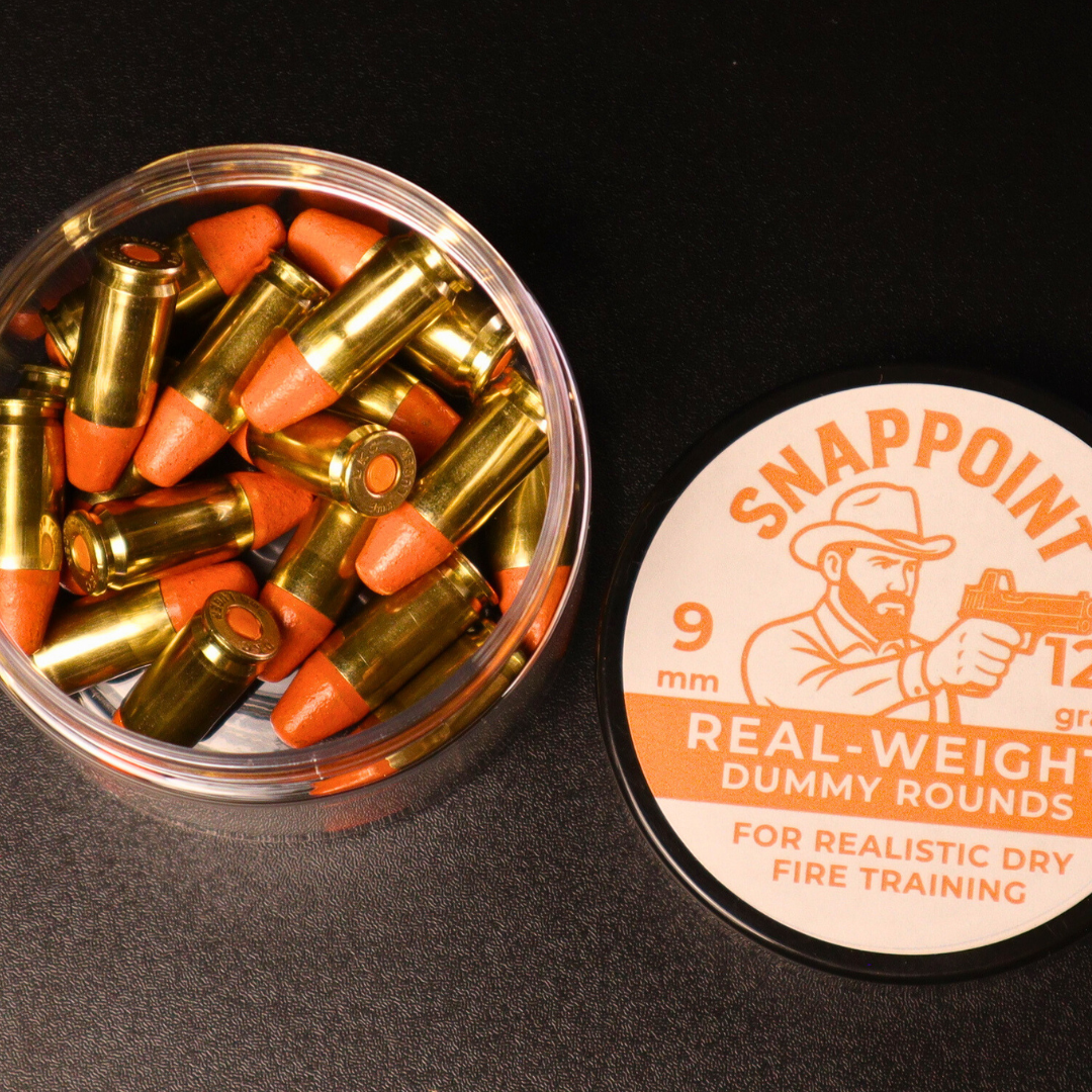 SnapPoint 9mm Snap Caps (Set of 20)– Real-Weight Dry Fire Dummy Rounds w/ SnapPlug Primer